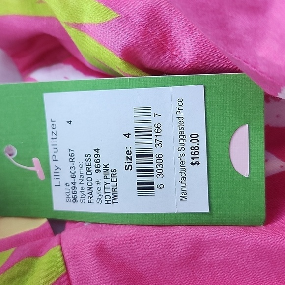NWT Lilly Pulitzer Franco Dress Hotty Pink Twirlers Size 4 - Picture 3 of 10